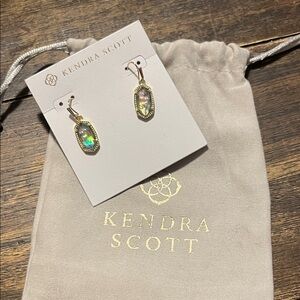 New Kendra Scott Gold Earrings with Iridescent Stones